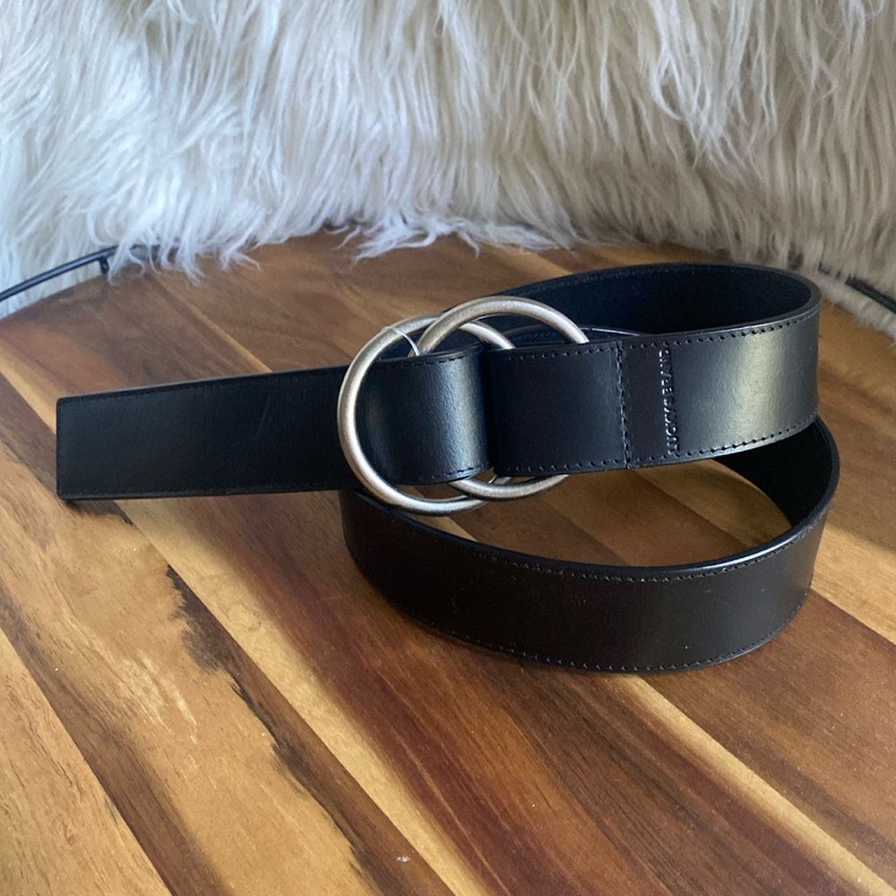 BNWT lucky brand Boho double ring chocolate pullback genuine leather belt